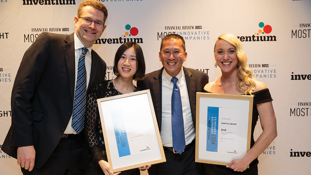Nova Systems and Veritas Group celebrate their recognition at AFR BOSS awards 2019